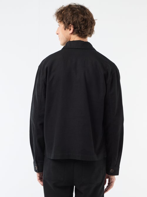 Veste en twill zippée unie - Kiabi