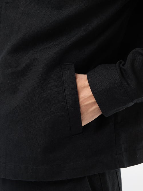 Veste en twill zippée unie - Kiabi