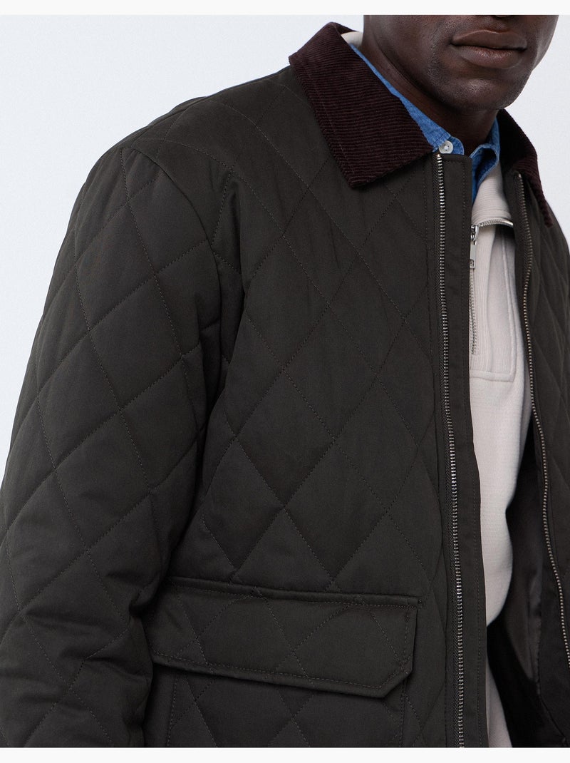 Veste en ventre-côtelé, mo fashion Vert - Kiabi