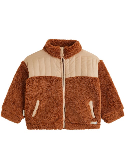 Veste enfant en sherpa moka - Kiabi