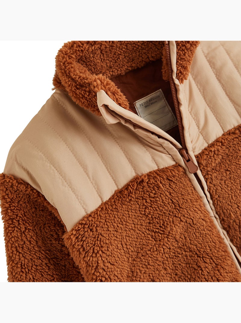 Veste enfant en sherpa moka Marron - Kiabi