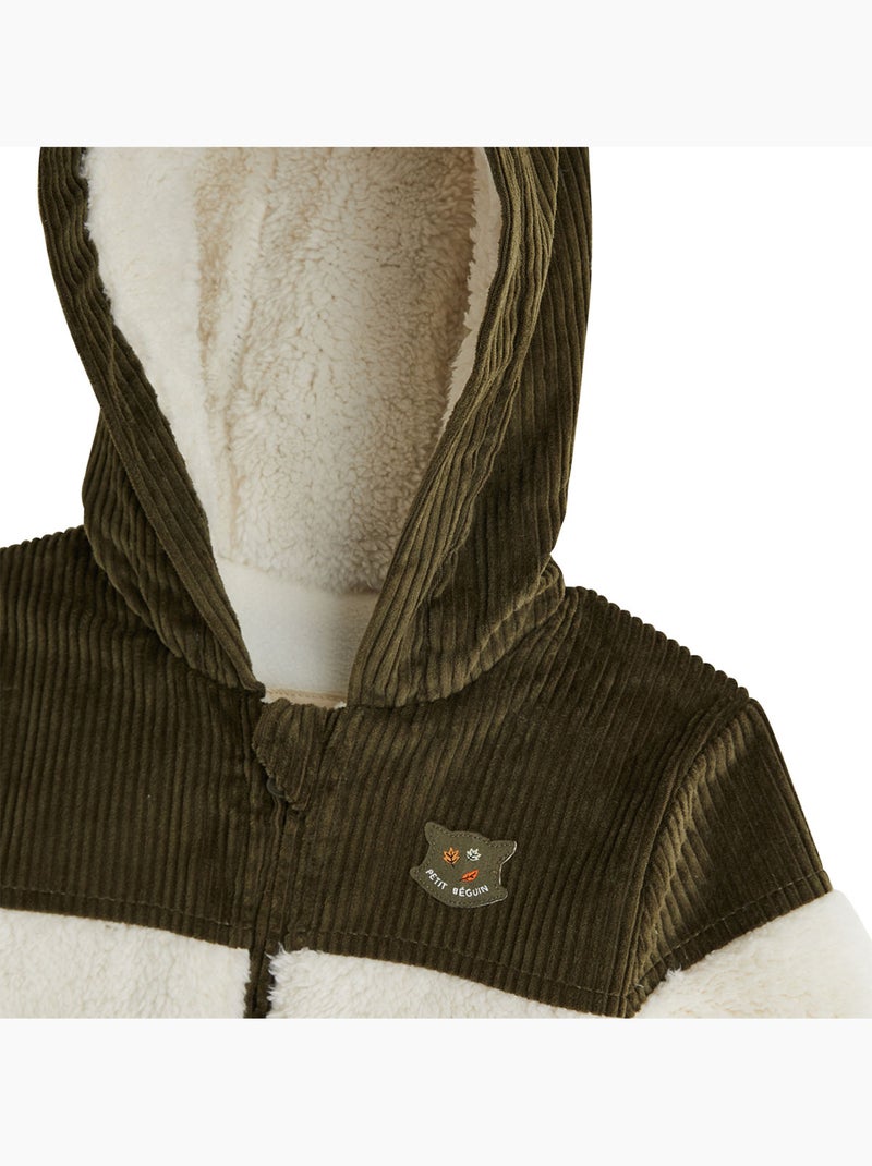 Veste enfant intérieur polaire avec capuche ginkgo Vert - Kiabi