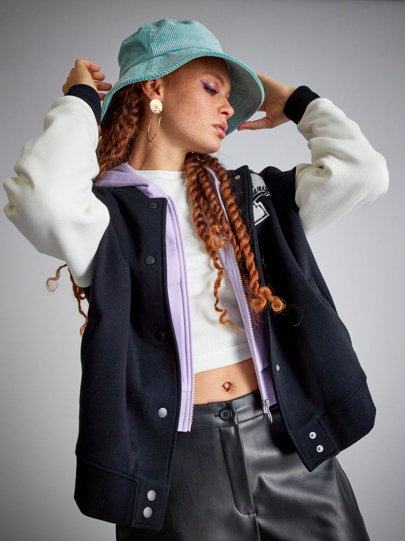 Veste esprit campus Noir - Kiabi