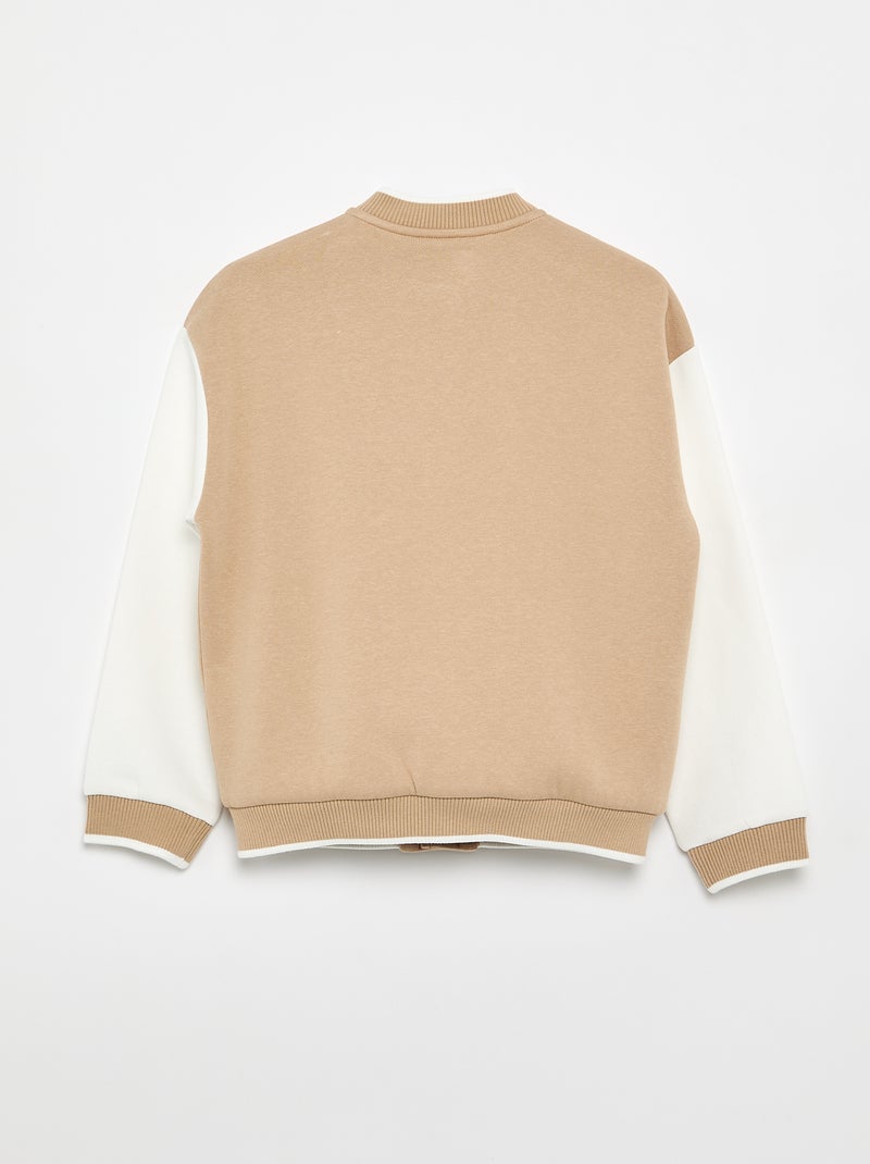 Veste esprit universitaire à manches longues Beige - Kiabi