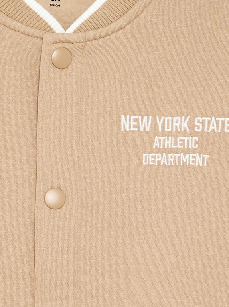 Veste esprit universitaire à manches longues Beige - Kiabi