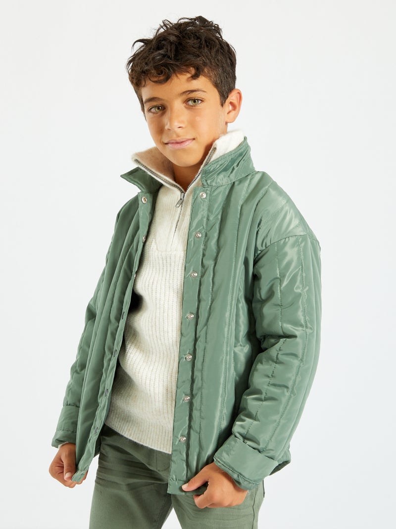 Veste façon surchemise matelassé Vert - Kiabi