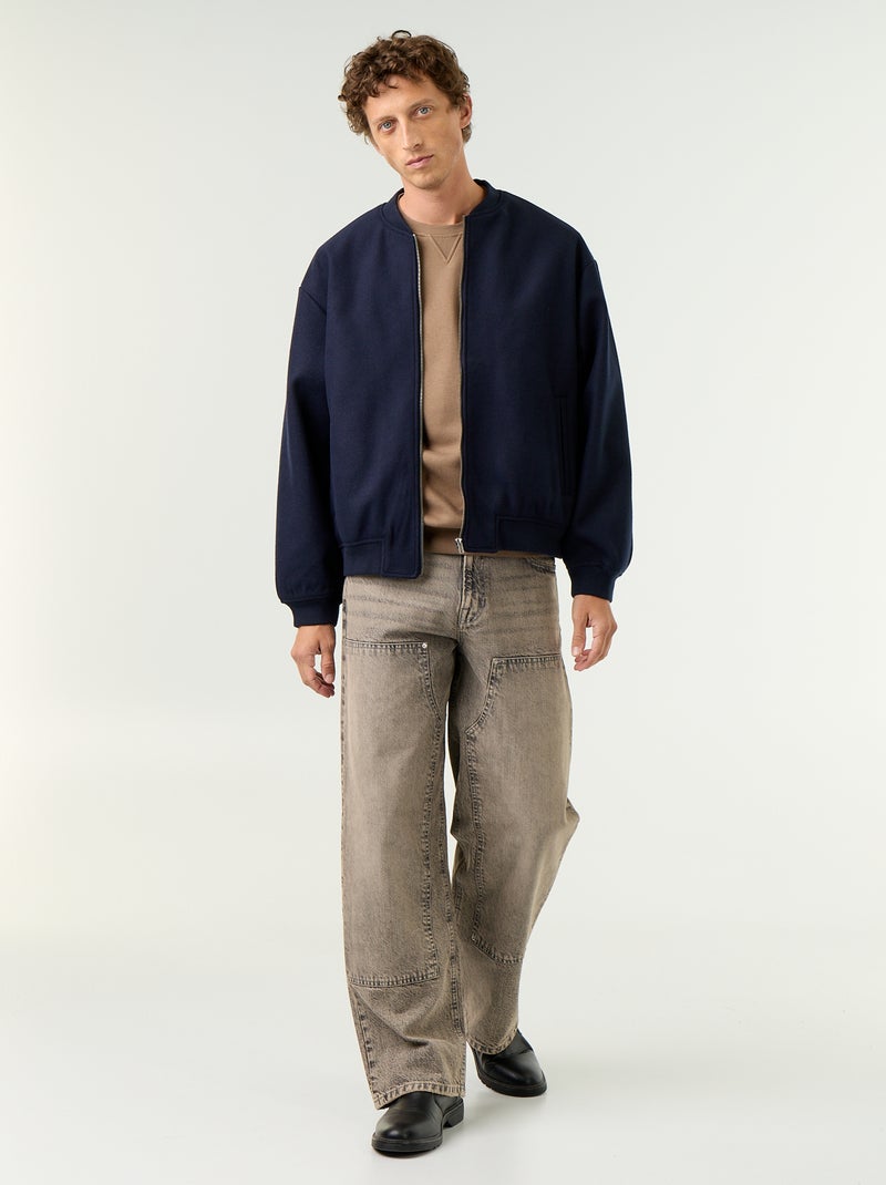 Veste faux lainage Bleu - Kiabi
