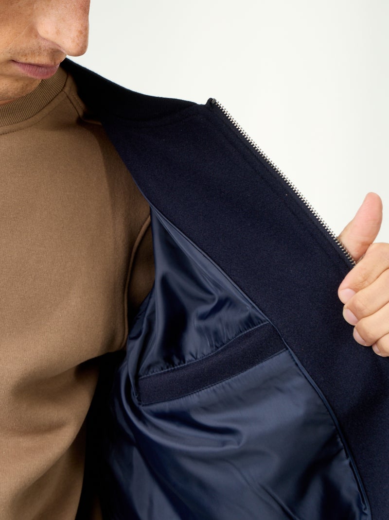 Veste faux lainage Bleu - Kiabi