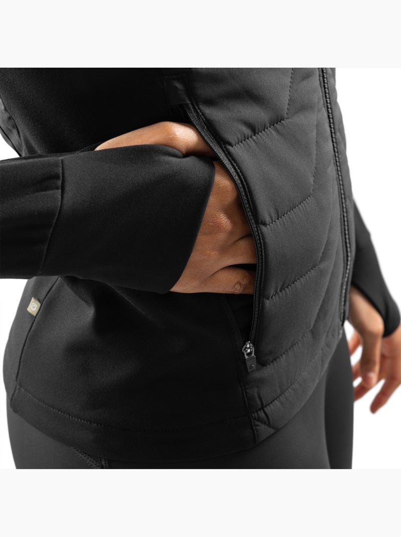 Veste fitness isolante légère femme fitness femme resolve Noir - Kiabi