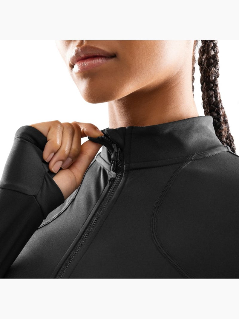 Veste fitness zippée ultralégère femme fitness femme momentum Noir - Kiabi