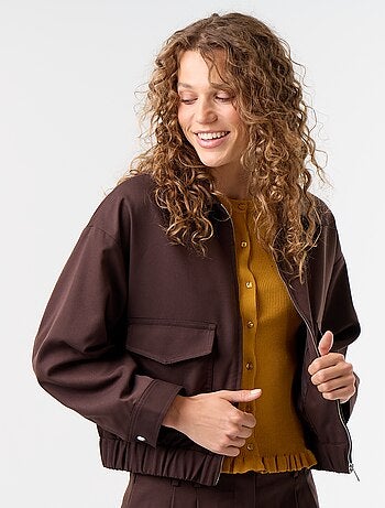 Veste fluide avec ouverture zippée