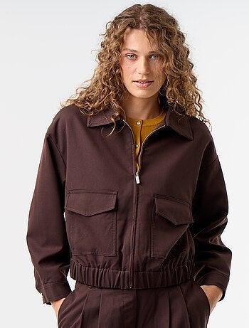 Veste fluide avec ouverture zippée