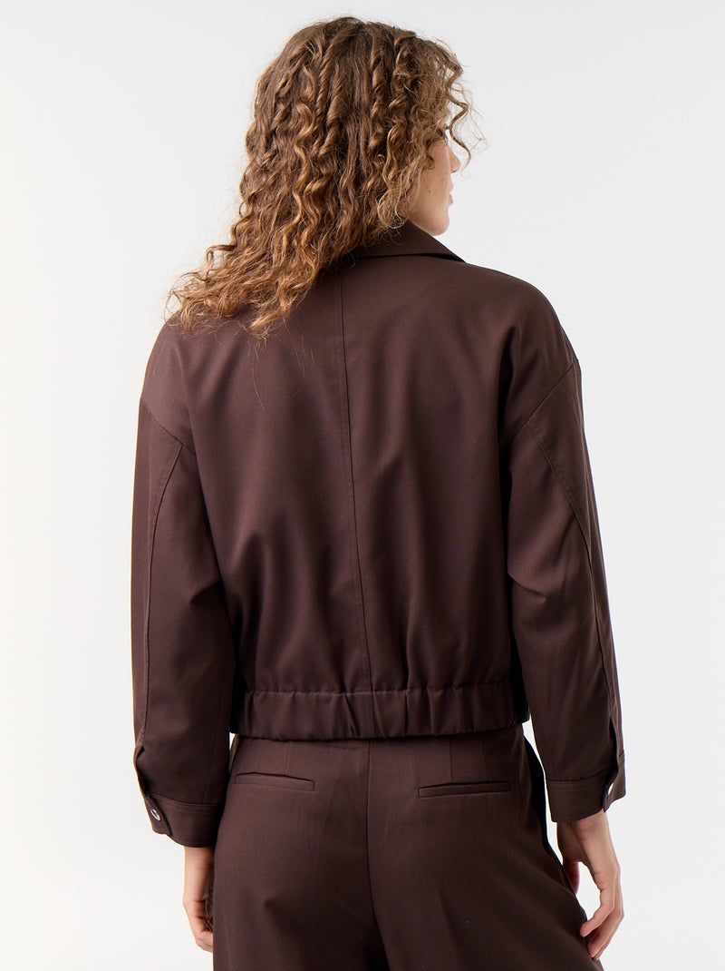 Veste fluide avec ouverture zippée Marron - Kiabi