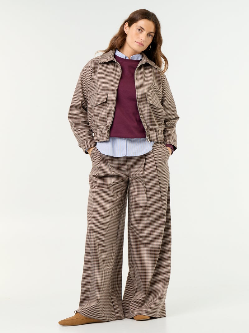 Veste fluide avec ouverture zippée Marron - Kiabi