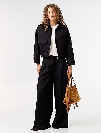 Veste fluide avec ouverture zippée