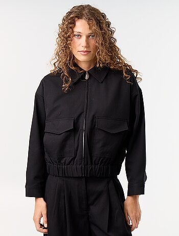 Veste fluide avec ouverture zippée