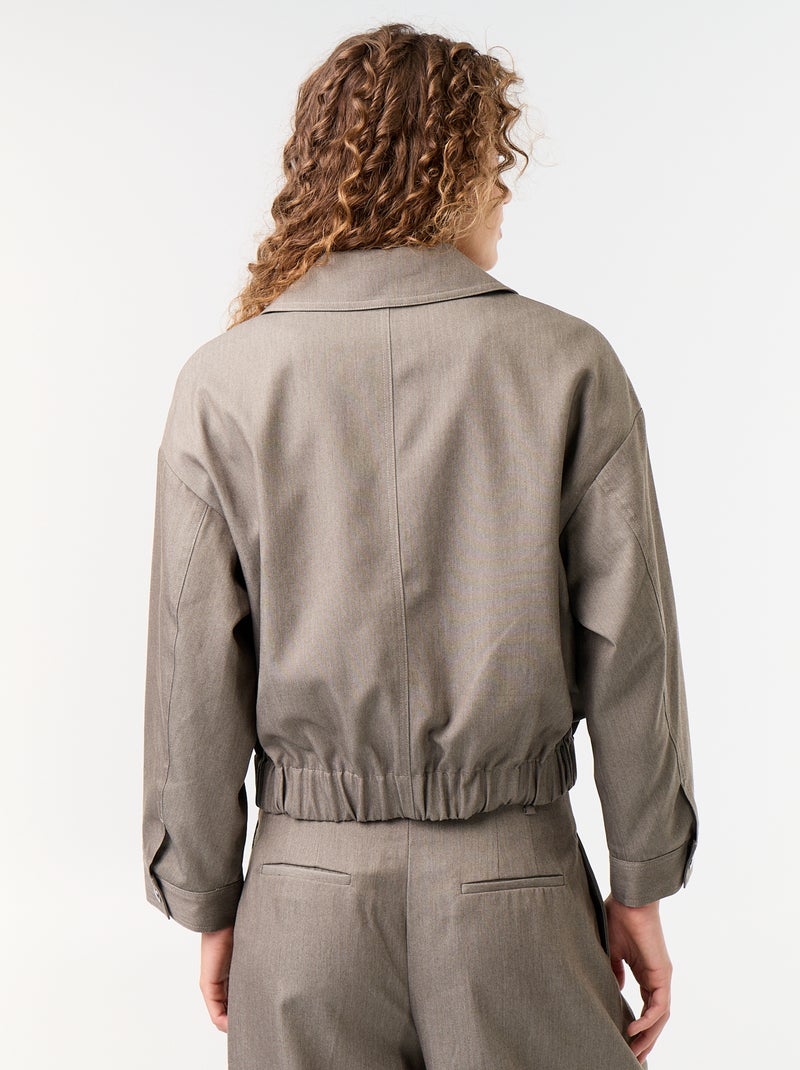 Veste fluide avec ouverture zippée Vert - Kiabi
