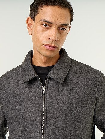 Veste imitation lainage col chemise