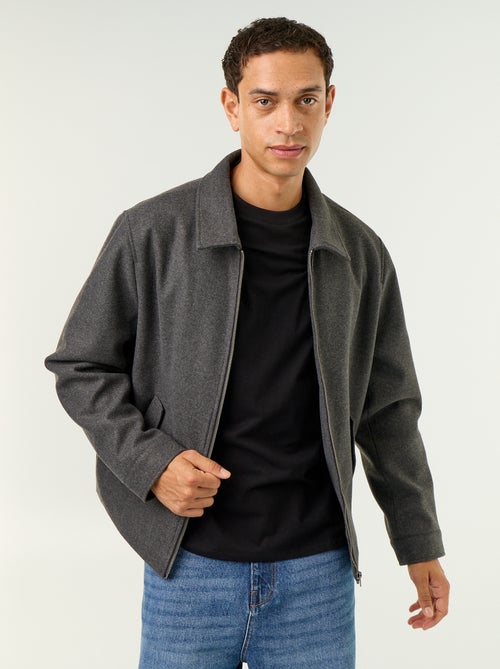 Veste imitation lainage col chemise - Kiabi Veste imitation lainage col chemise - Kiabi