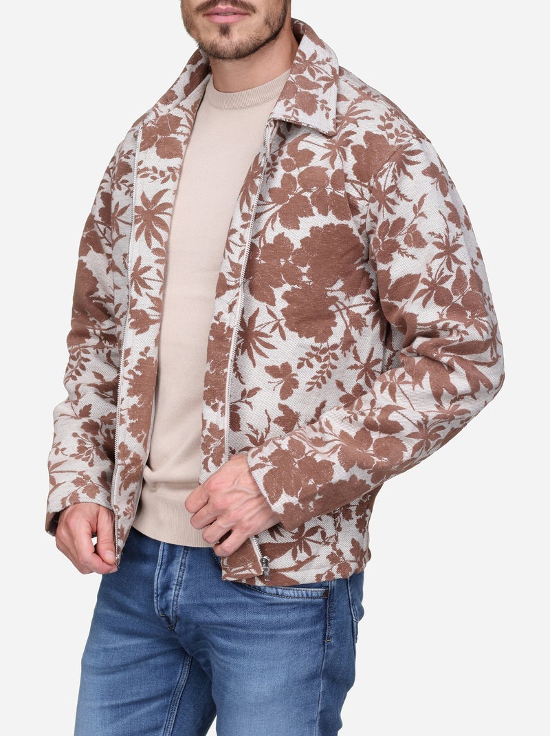 Veste Jacquard - Frilivin Marron - Kiabi