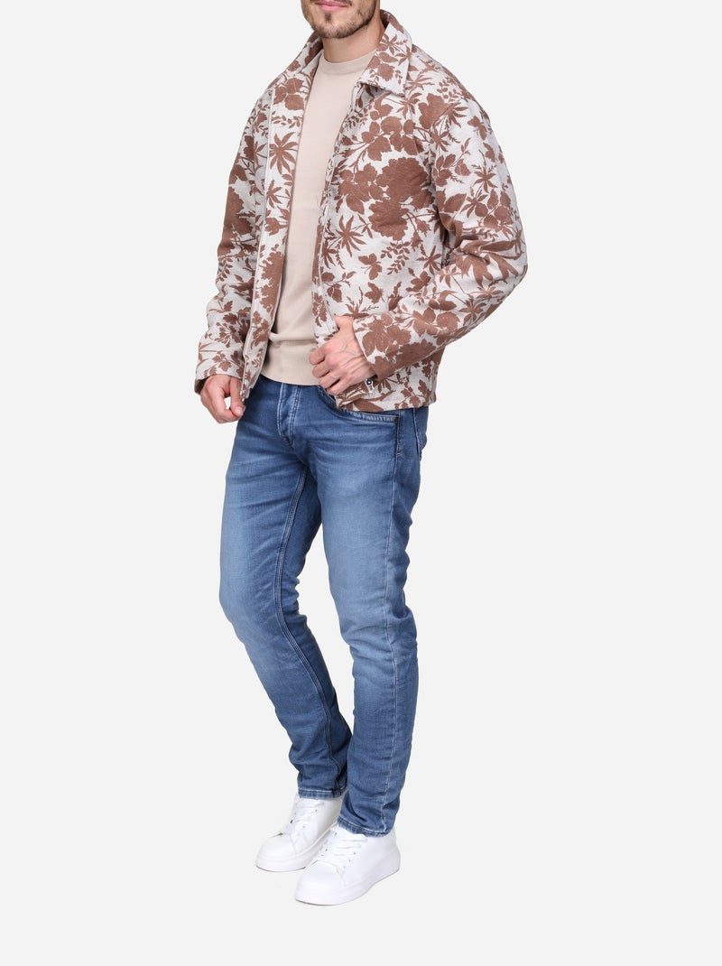 Veste Jacquard Marron - Kiabi