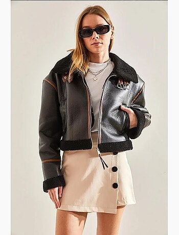 Veste laminée avec col ceinturé lucci