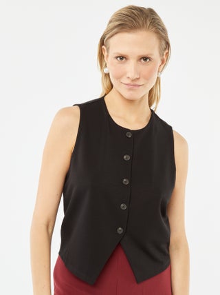 Veste légère sans manches avec ouverture boutonnée
