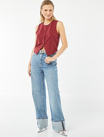 Veste légère sans manches avec ouverture boutonnée