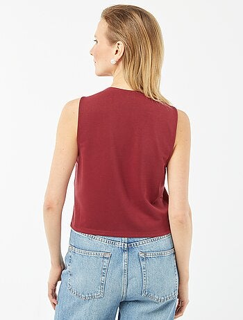 Veste légère sans manches avec ouverture boutonnée