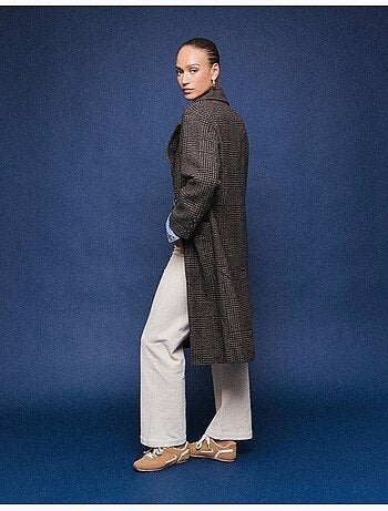 Veste longue à carreaux, mo fashion