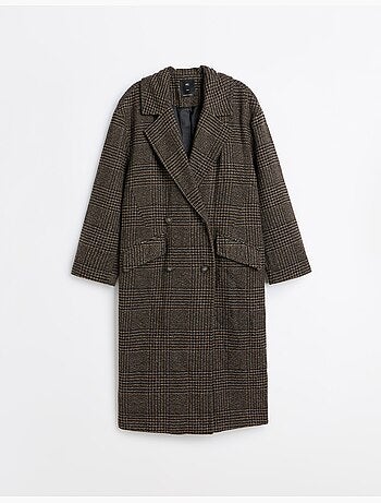 Veste longue à carreaux, mo fashion