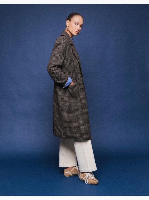 Veste longue à carreaux, mo fashion - Kiabi