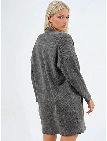 Veste longue à col ouvert en maille lurex busem