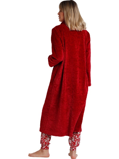 Veste longue d'intérieur rosas jacquard - Kiabi