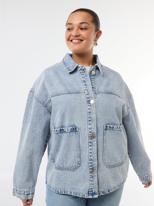 Veste longue en jean - Kiabi