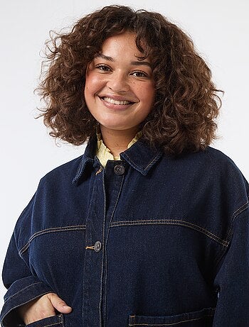 Veste longue en jean