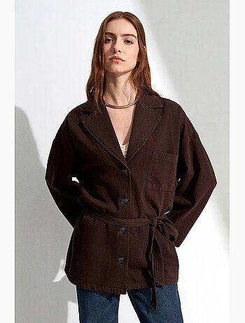 Veste longue oversize ceinturée dilvin