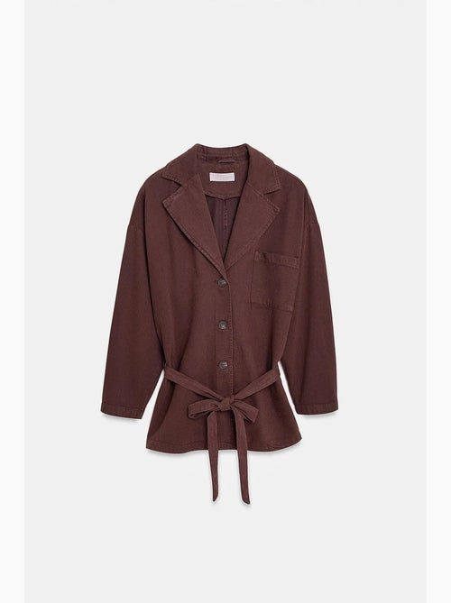 Veste longue oversize ceinturée dilvin - Kiabi Veste longue oversize ceinturée dilvin - Kiabi