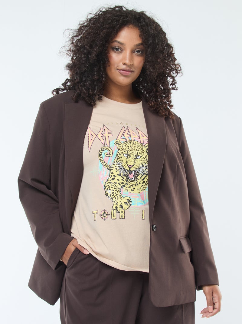 Veste longue oversize Marron - Kiabi