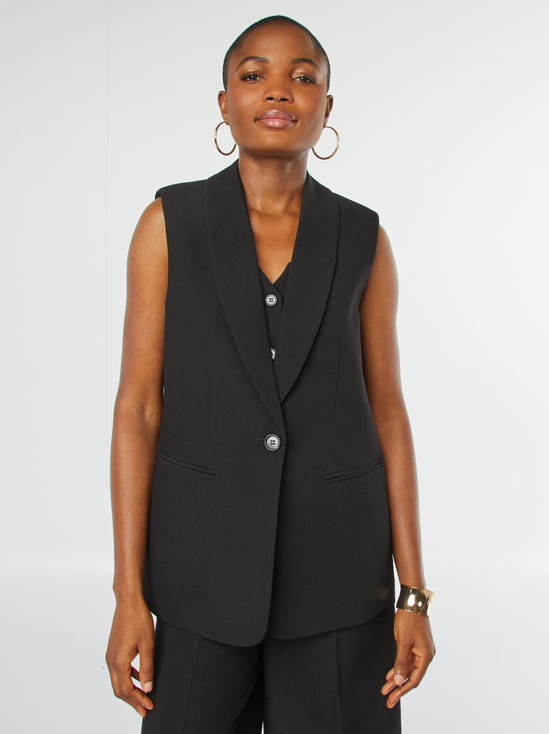Veste longue sans manches Noir - Kiabi