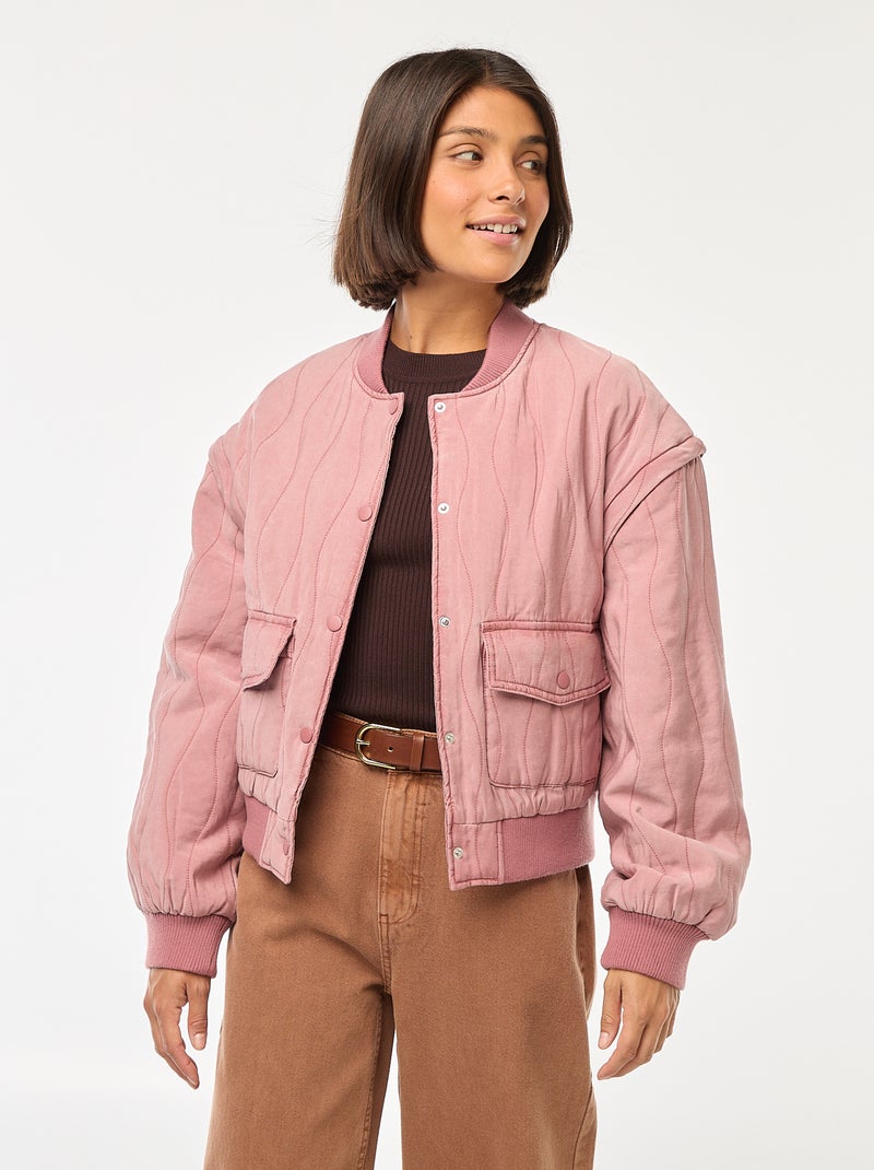 Veste matelassée 2 en 1 avec manches amovibles Rose - Kiabi
