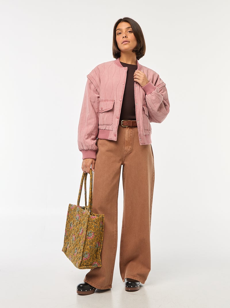 Veste matelassée 2 en 1 avec manches amovibles Rose - Kiabi
