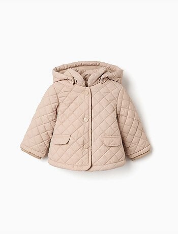Veste matelassée à capuche et doublure en polaire