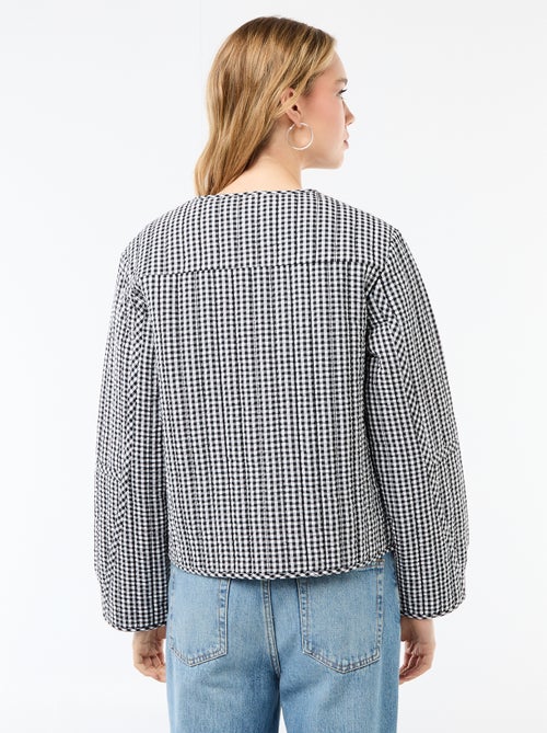 Veste matelassée à carreaux - Kiabi