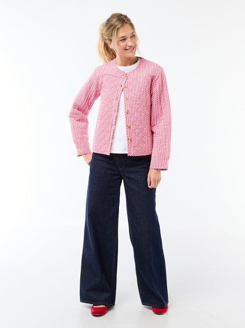 Veste matelassée à carreaux - Kiabi