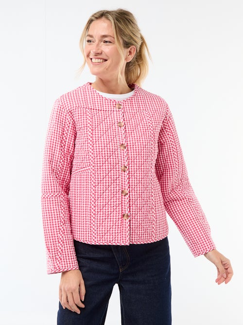 Veste matelassée à carreaux - Kiabi