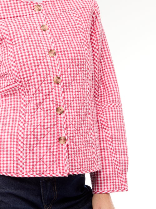 Veste matelassée à carreaux - Kiabi