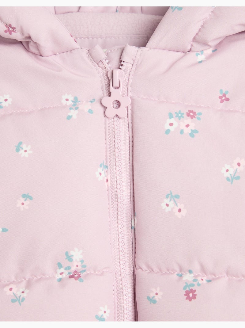 Veste matelassée à fleurs, mo fashion Rose - Kiabi