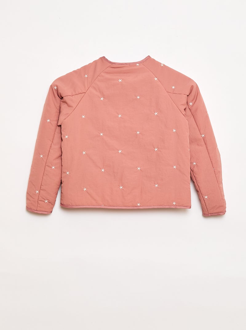 Veste matelassée avec motif brodé Rose - Kiabi