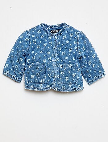 Veste matelassée en denim avec ouverture à pressions